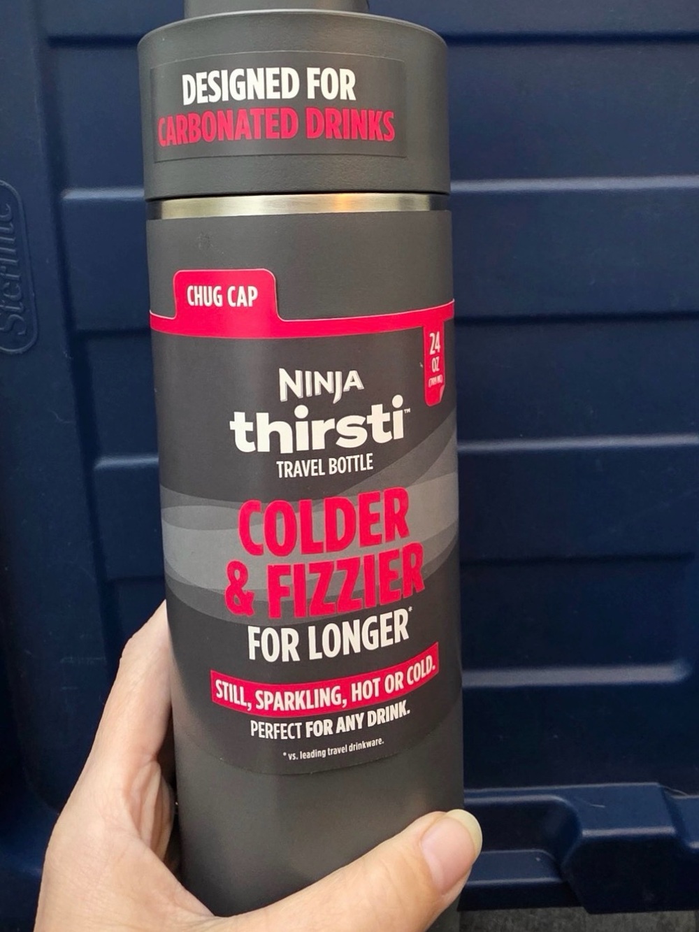 Ninja Thirsti 24 oz Travel Bottle Leakproof Insulated Stainless Steel Gray NWT